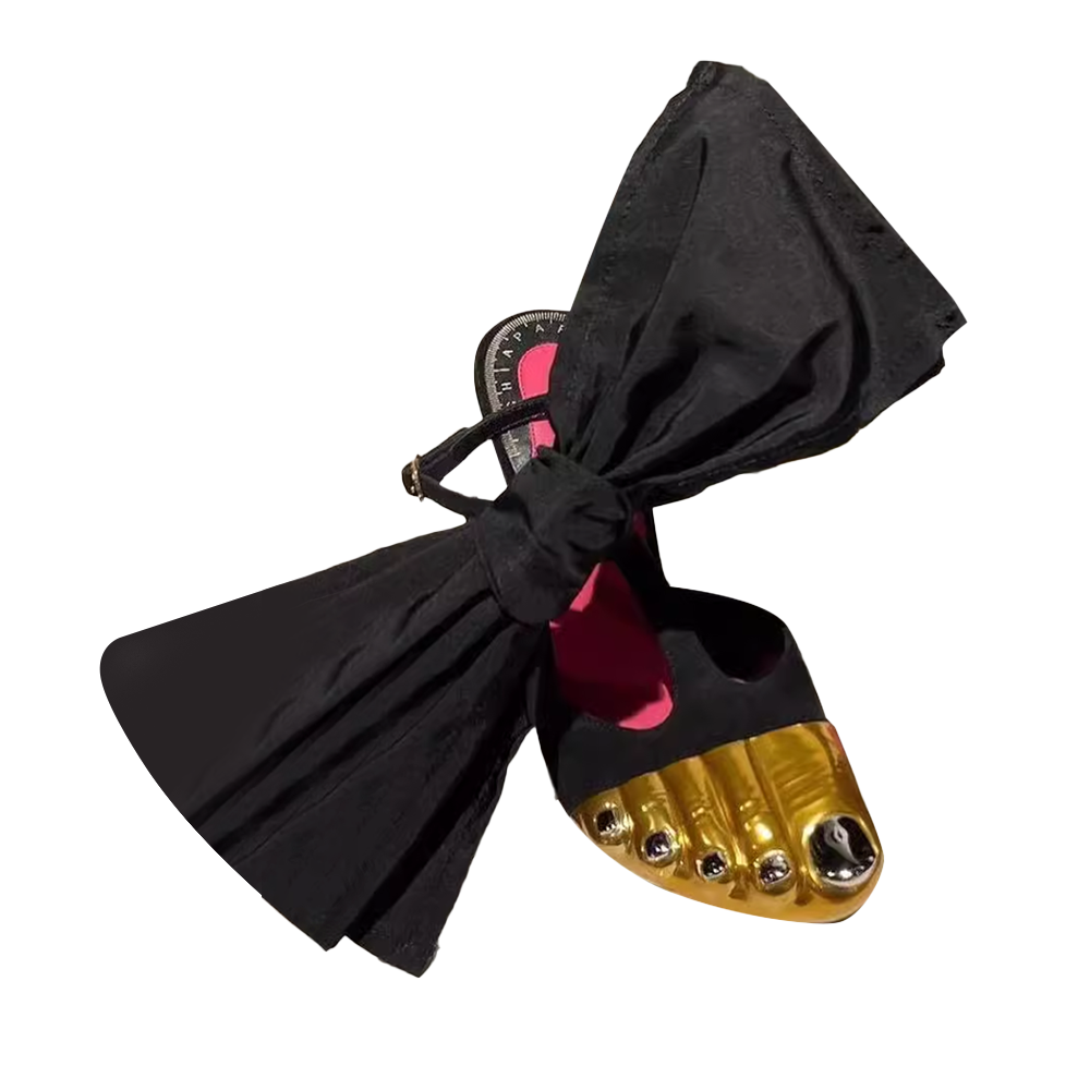 Toe Detailed Bow Statement High Heel Sandals
