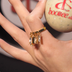 Diamante Fringed Ring