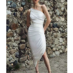 Asymmetric Hem Evening Dress Gown