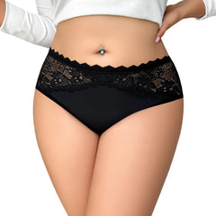 1pcs Plus Size 1XL-4XL Mid Waist Sexy Lace Lady Briefs Underwear