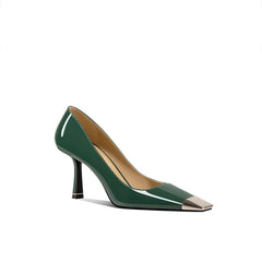 Metal-Plated Kitten Heel Pumps - 6cm