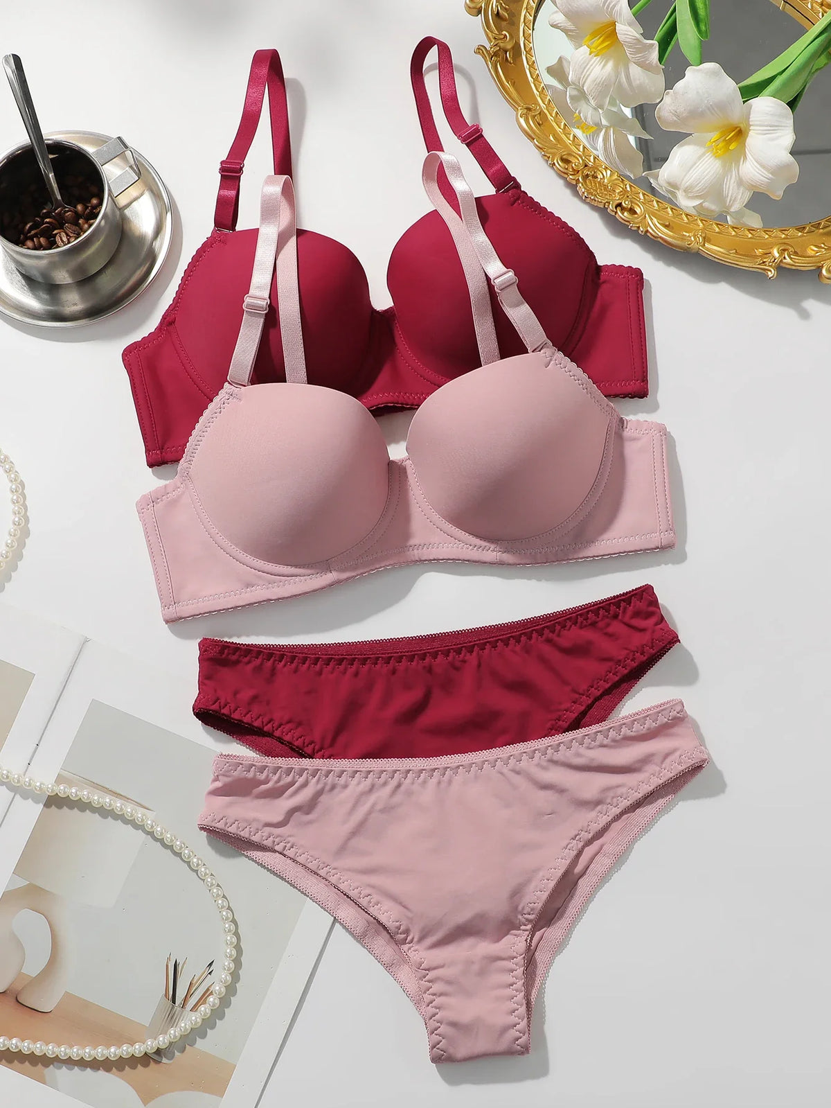 2 Packs Women's Underwire Padded Bra
