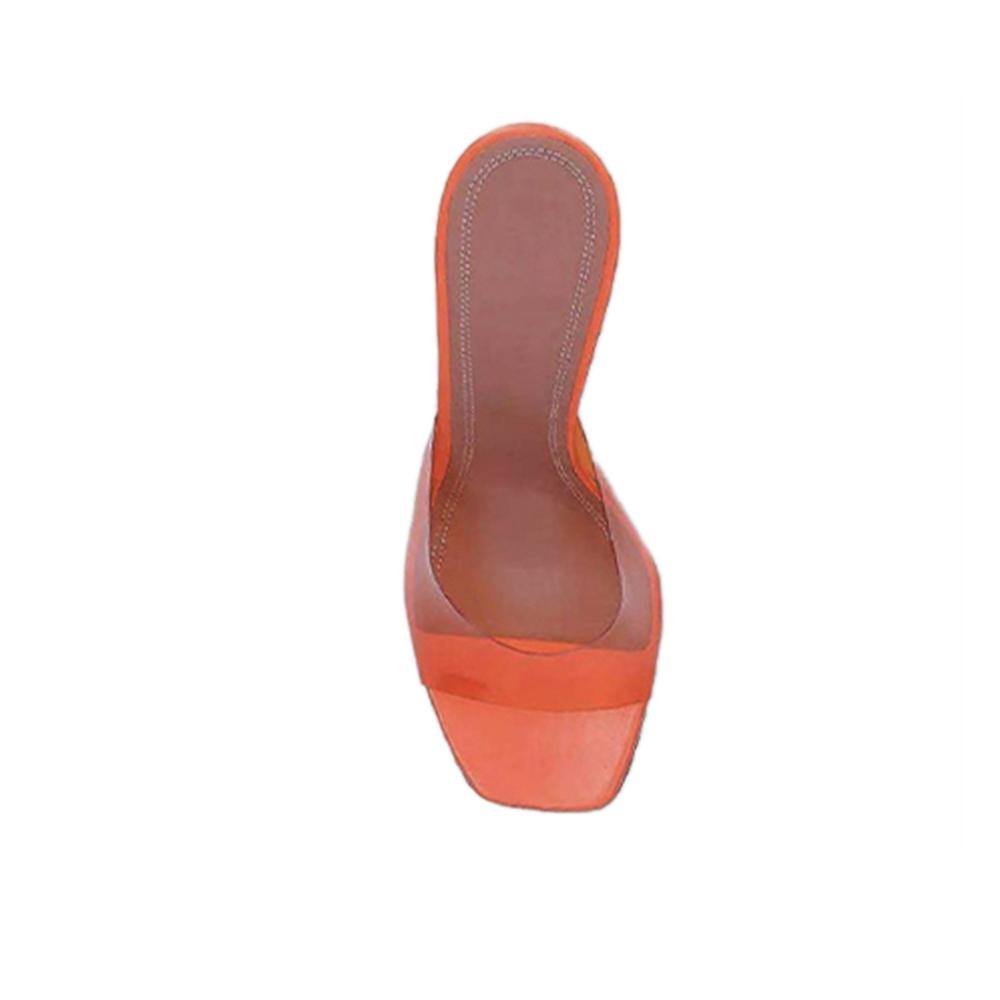 PVC High Heel Naked Mules Sandals