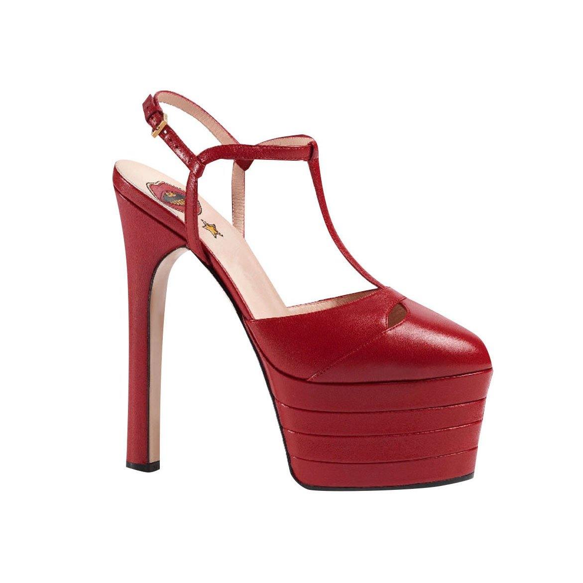 T-Strap High Heel Platform Sandals