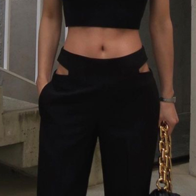 Cut Out Wide Leg Pants