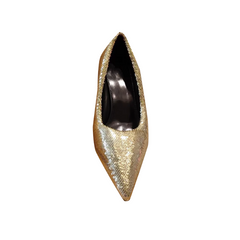Sequinned Mid Heel Pumps