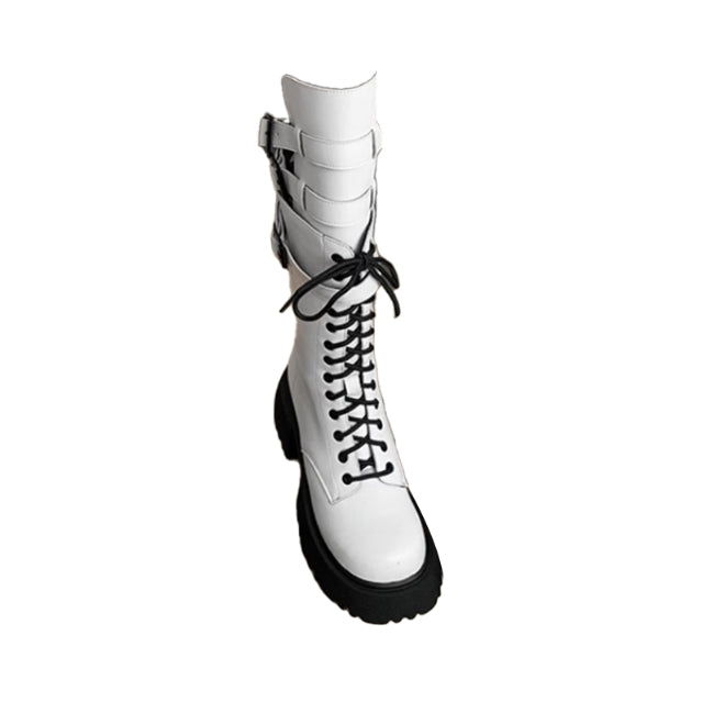 Buckled Lace Up Ankle Boots