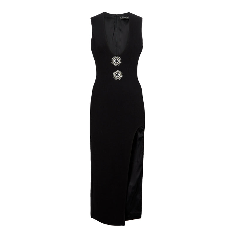 Deep V Slip Evening Dress Gown