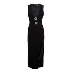 Deep V Slip Evening Dress Gown