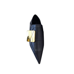 Metal Embellished Leather Flat Loafers