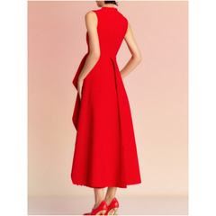 Ruffled Fold Hem Evening Dress Gown