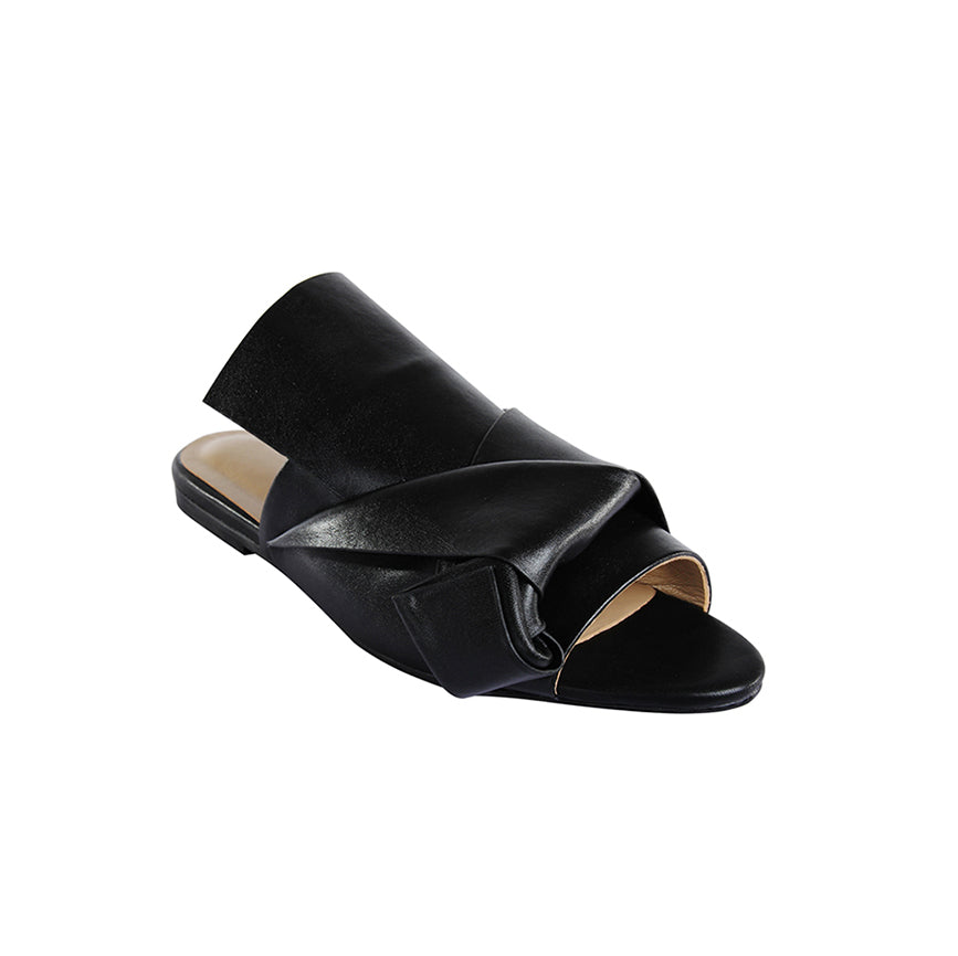 Knotted Leather Slipper Slides