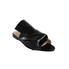 Knotted Leather Slipper Slides