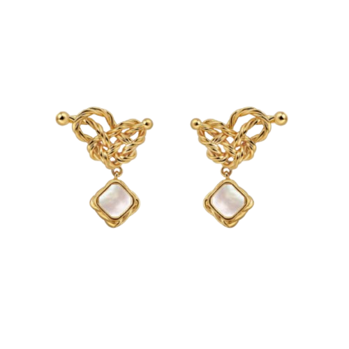 Braided Gem Earrings - Pair