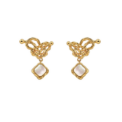 Braided Gem Earrings - Pair