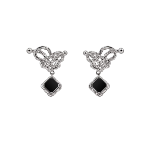Braided Gem Earrings - Pair