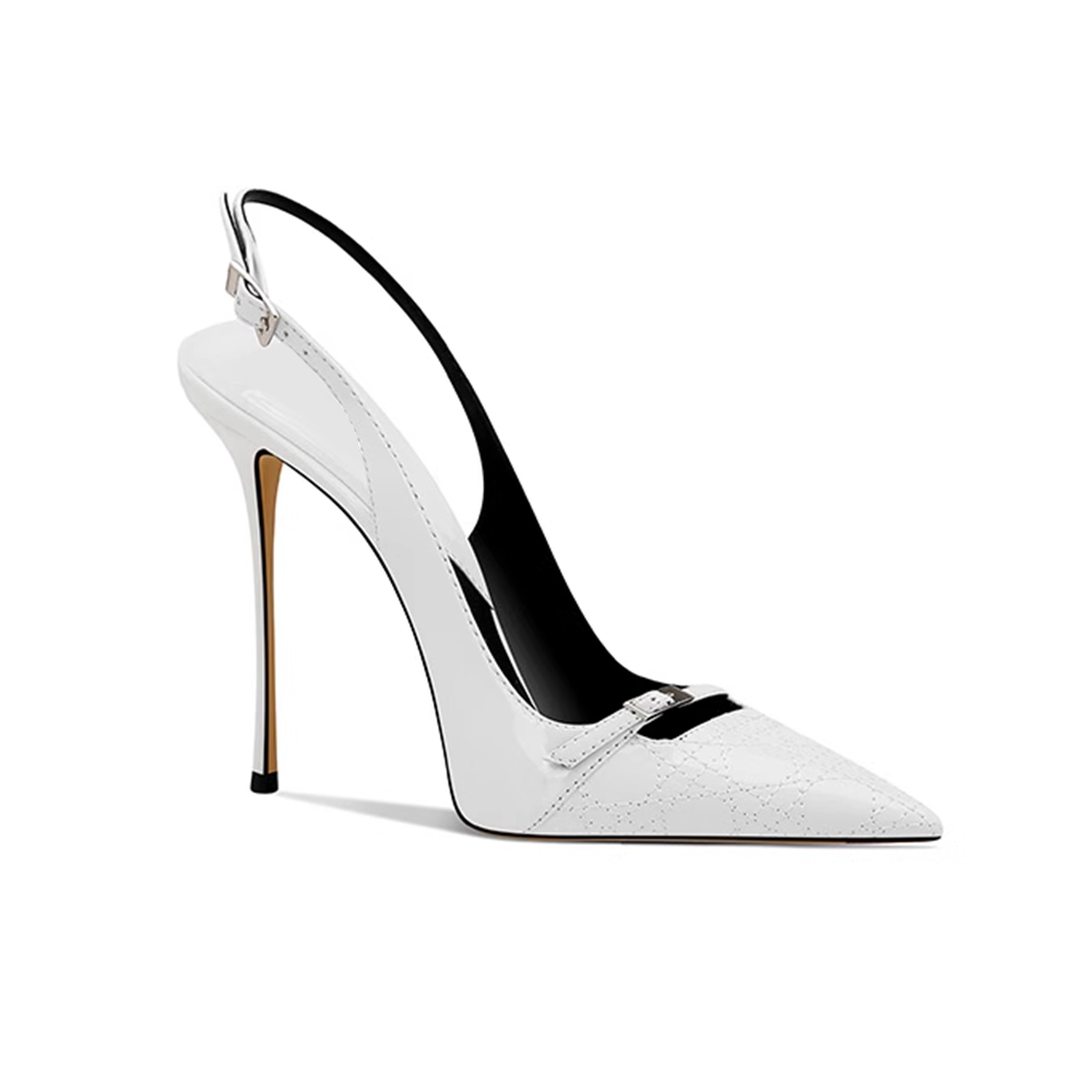 Buckled Slingback High Heel Sandals - 10cm