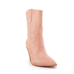 culptured Heel Western Cowboy Ankle Boots
