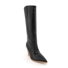 culptured Heel Western Cowboy Knee High Boots