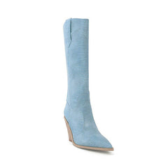 culptured Heel Western Cowboy Knee High Boots