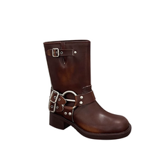 Buckled Leather Ankle Boots