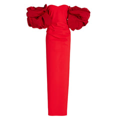 Bell Sleeves Off-Shoulder Evening Dress Gown