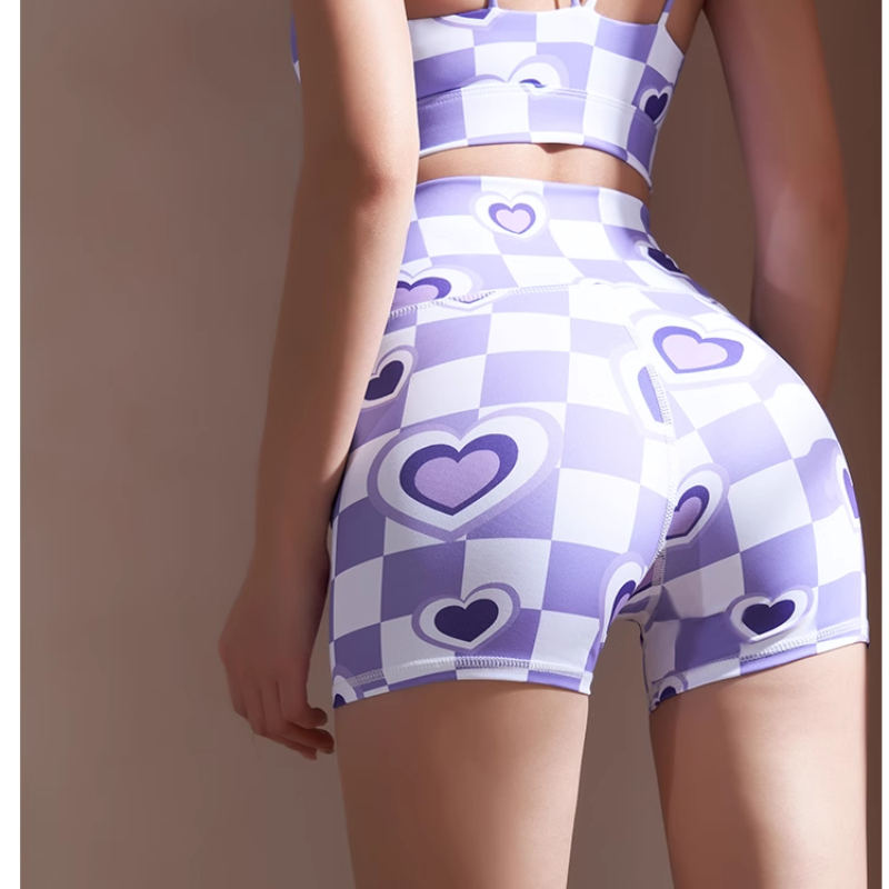 Yoga Pilates Printed Fitted Fitness Shorts
