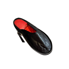 Zip Embellished Slippers Slides