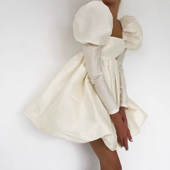 Puff Sleeves Mini Dress