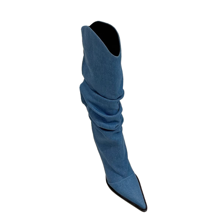Fold Knee High Boots
