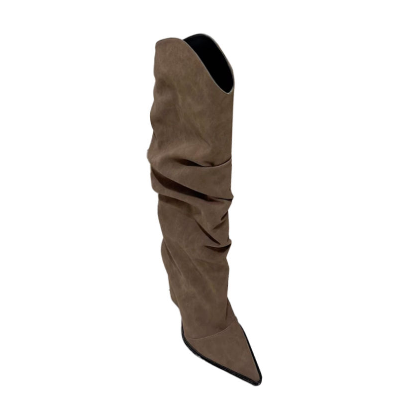 Fold Knee High Boots