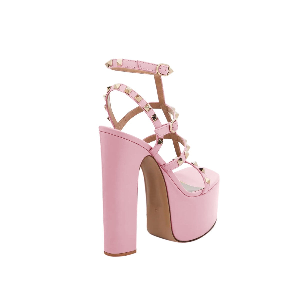 Studded Block Heel Platform Sandals