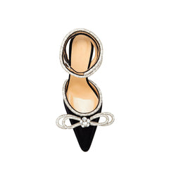 Diamante Bow Ankle Strap Platform Sandals