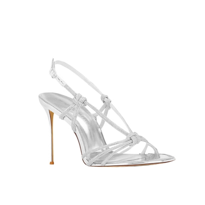 Diamante Mid Heel Sandals - 6cm