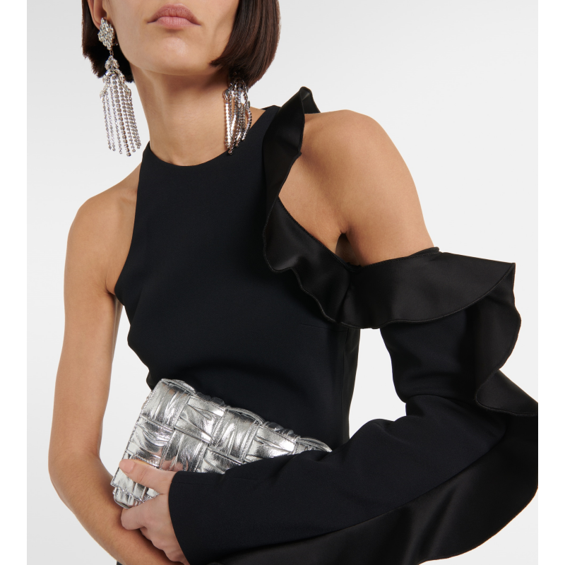 Ruffled Mini Evening Dress Gown