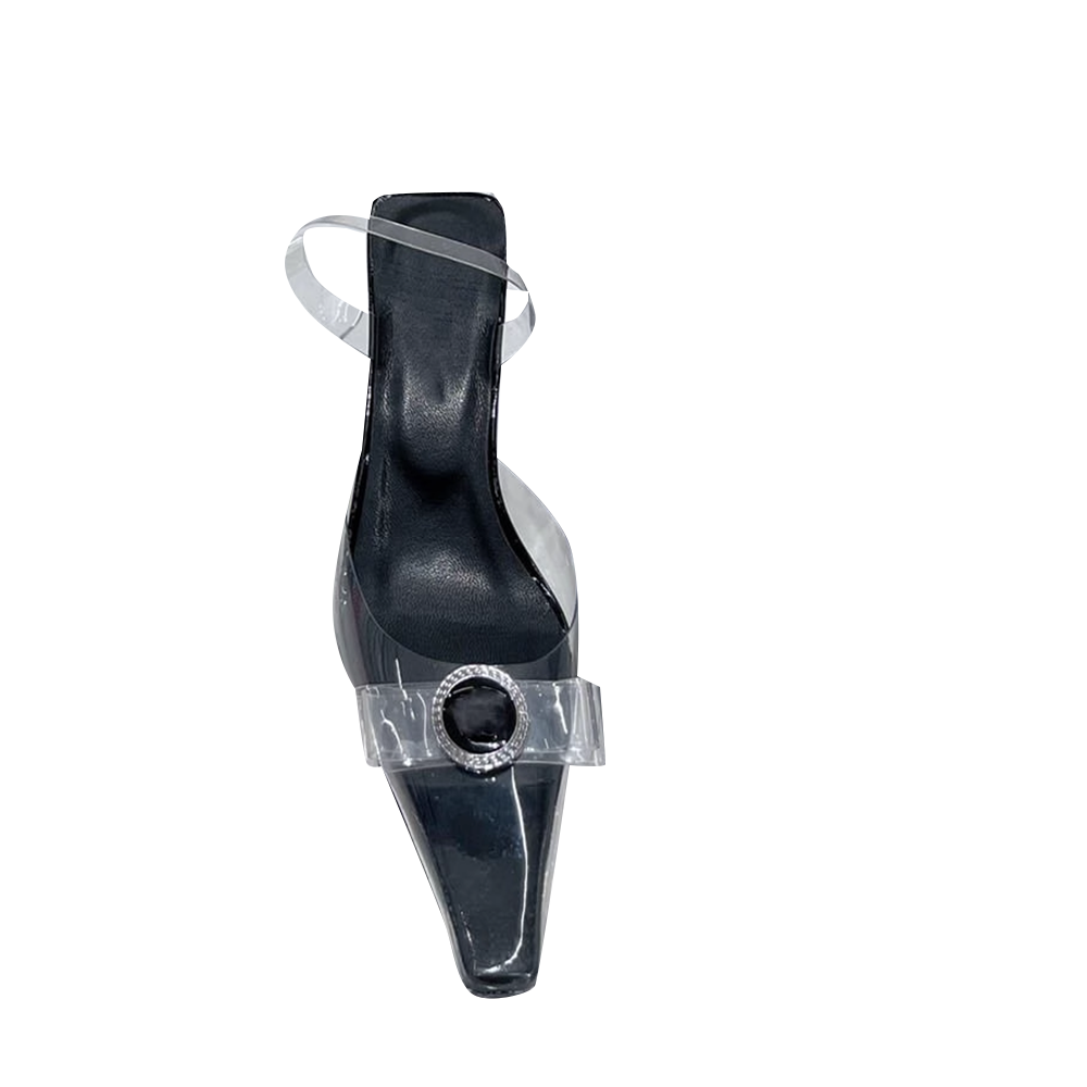 Bow PVC Transparent Heel Sandals - 6cm