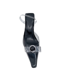 Bow PVC Transparent Heel Sandals - 9.5cm