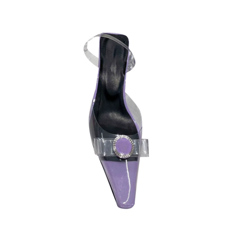 Bow PVC Transparent Heel Sandals - 6cm