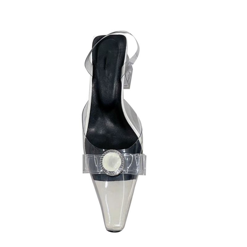 Bow PVC Transparent Heel Sandals - 6cm