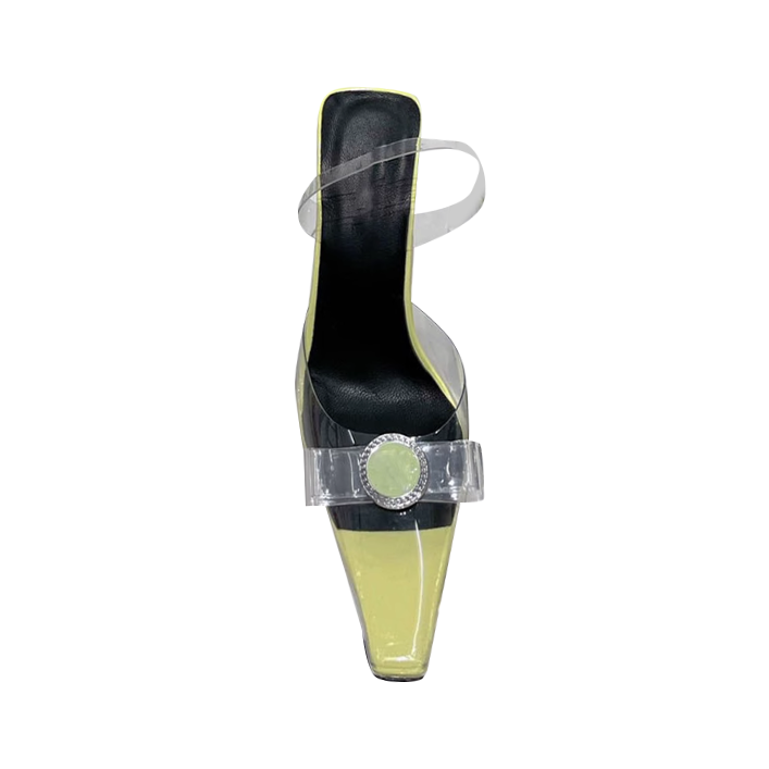 Bow PVC Transparent Heel Sandals - 6cm