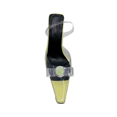 Bow PVC Transparent Heel Sandals - 6cm