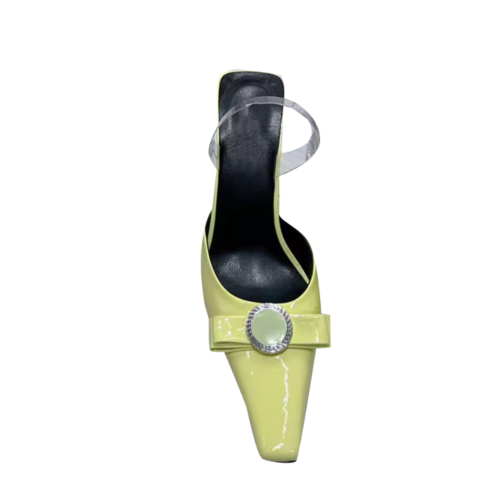 Bow Transparent Heel Sandals - 6cm