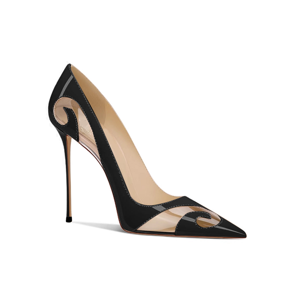 Patent Leather And PVC High Heel Pumps - 10cm