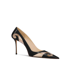 Patent Leather And PVC Mid Heel Pumps - 6cm