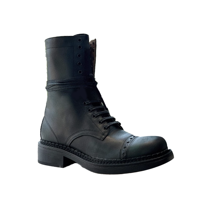 Lace Up Biker Ankle Boots