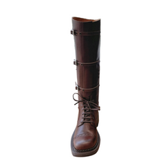 Lace Up Biker Knee High Boots