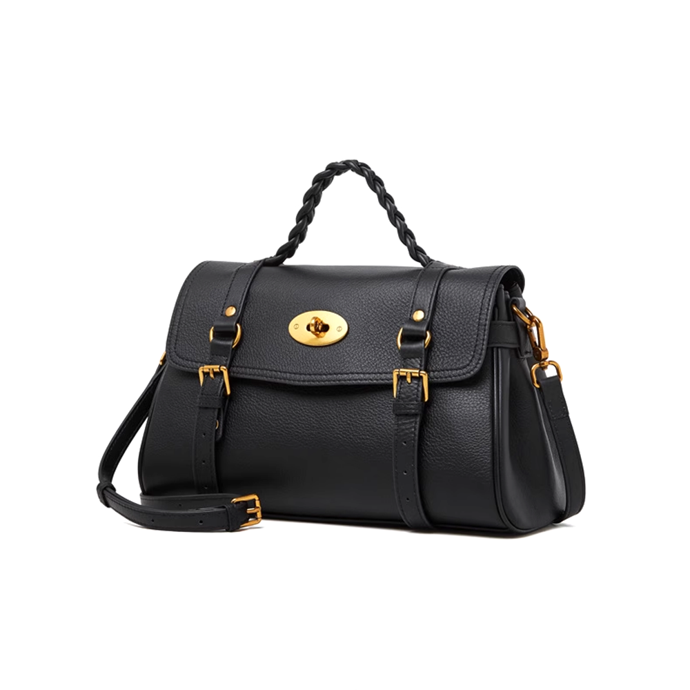 Metal Lock Buckled Tote Bag