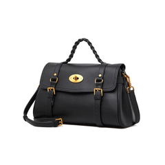 Metal Lock Buckled Tote Bag