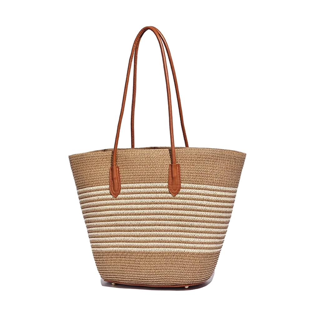 Striped Espadrilles Bucket Bag