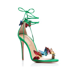 Butterfly Embellished Lace Up High Heel Sandals -